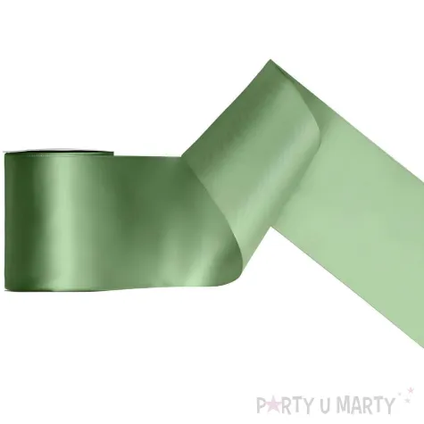 tasiemka satynowa classic wstazka dekoracja na wesele urodziny szalwiowy zielony 10 cm 25 m