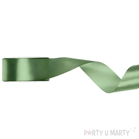 tasiemka satynowa classic wstazka dekoracja na wesele urodziny szalwiowy zielony 2 5 cm 25 m