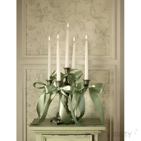 tasiemka satynowa classic wstazka dekoracja na wesele urodziny szalwiowy zielony 3 8 cm 25 m