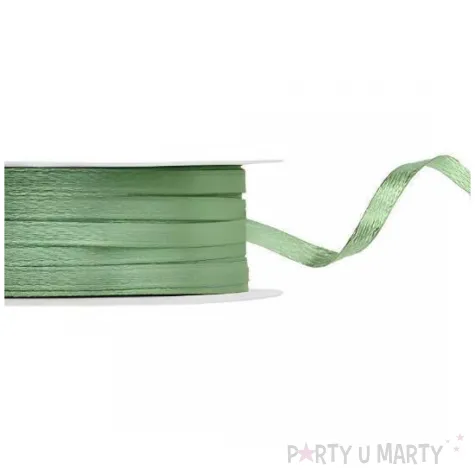 tasiemka satynowa classic wstazka dekoracja na wesele urodziny szalwiowy zielony 3 mm 50 m