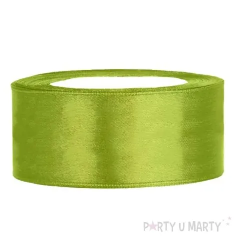 tasiemka satynowa classic zielone jabluszko partydeco 25 mm 25 m