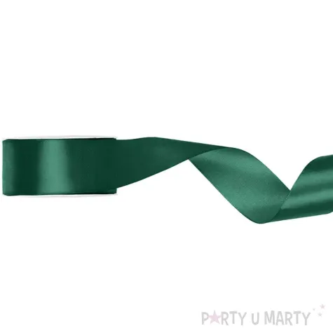 tasiemka satynowa classic zielony butelkowy partydeco 25 mm 25 m