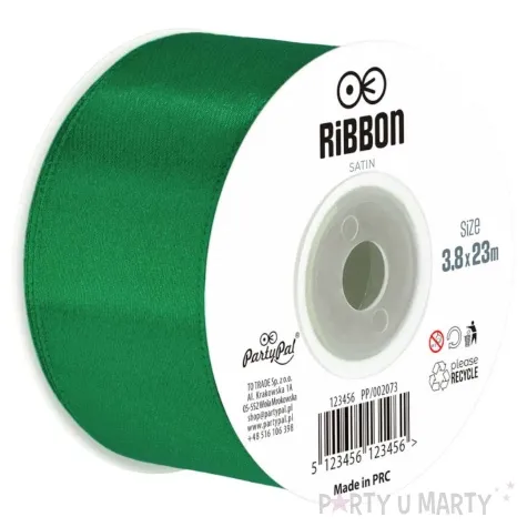tasiemka satynowa classic zielony ciemny partypal 38 mm 23 m