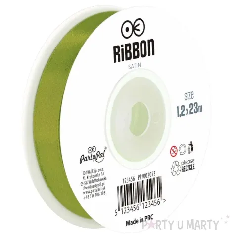 tasiemka satynowa classic zielony oliwkowy partypal 12 mm 23 m