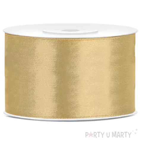 tasiemka satynowa classic zlota jasna partydeco 38 mm 25 m