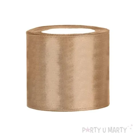 tasiemka satynowa classic zlota jasna partydeco 75 mm 25 m