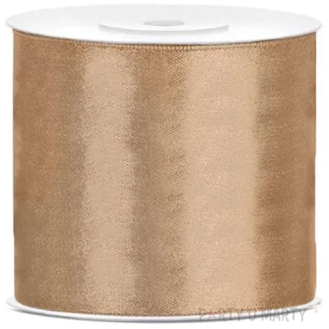 tasiemka satynowa classic zlota jasna partydeco 75 mm 25 m