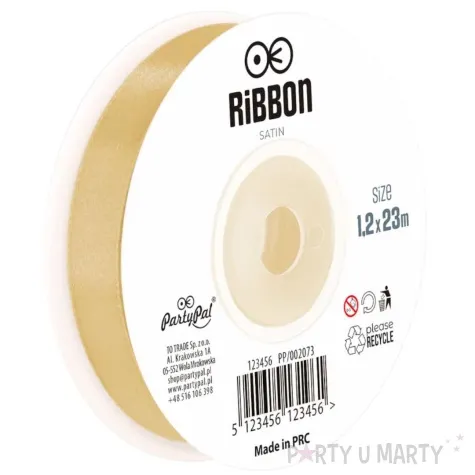 tasiemka satynowa classic zloty partypal 12 mm 23 m