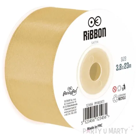 tasiemka satynowa classic zloty partypal 38 mm 23 m