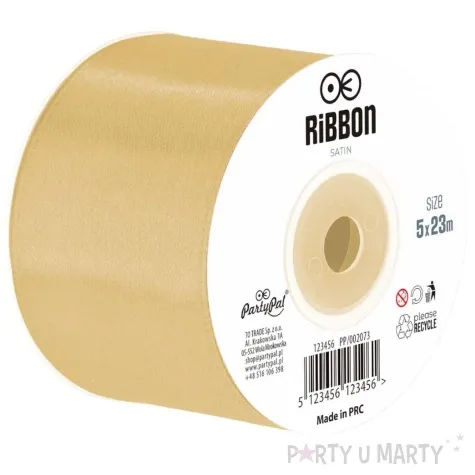 tasiemka satynowa classic zloty partypal 50 mm 23 m