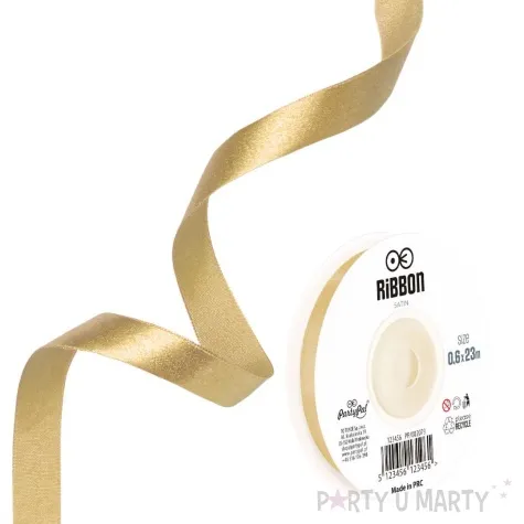 tasiemka satynowa classic zloty partypal 6 cm 23 m