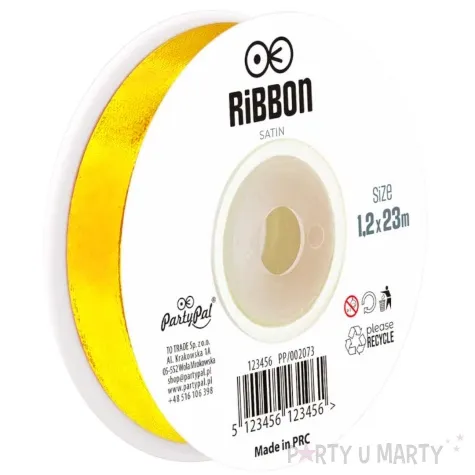tasiemka satynowa classic zolty miodowy partypal 12 mm 23 m