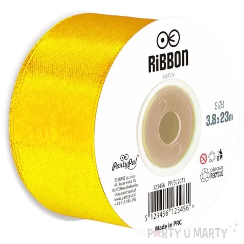 tasiemka satynowa classic zolty miodowy partypal 38 mm 23 m