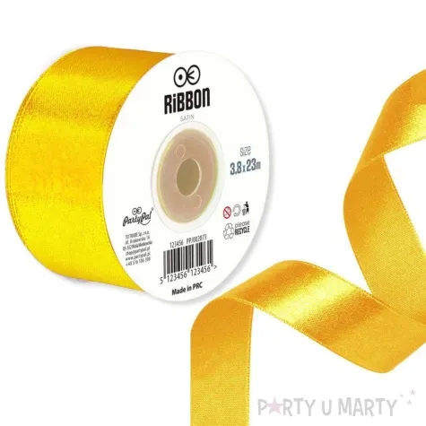 tasiemka satynowa classic zolty miodowy partypal 38 mm 23 m