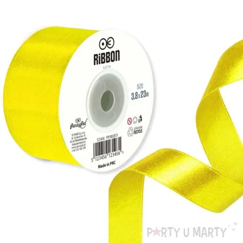 tasiemka satynowa classic zolty partypal 38 mm 23 m