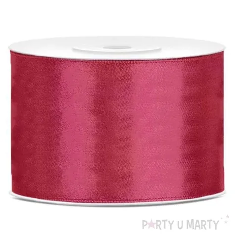 tasiemka satynowa czerwone win 50 mm 25 m