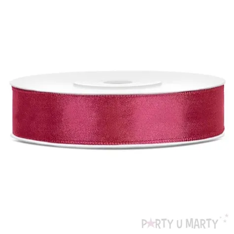 tasiemka satynowa czerwone wino 12 mm 25 m