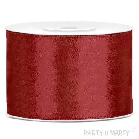 tasiemka satynowa czerwony ciemny 50 mm 25 m