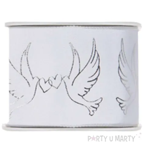 tasiemka satynowa doves biala santex 40 mm 5 m