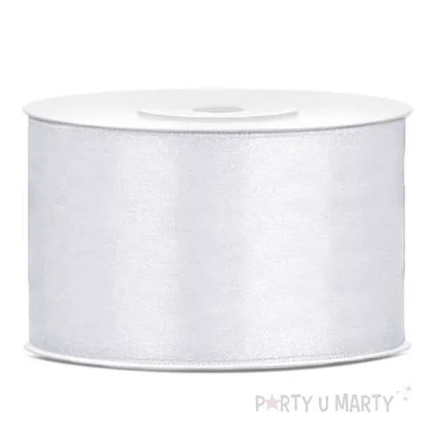 tasiemka satynowa dwustronna biala 38 mm 25 m