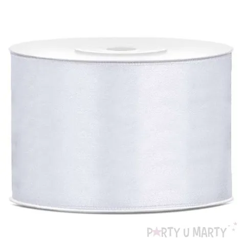 tasiemka satynowa dwustronna biala 50 mm 25 m