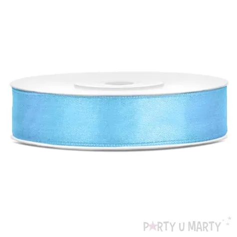 tasiemka satynowa dwustronna blekitna 12 mm 25 m