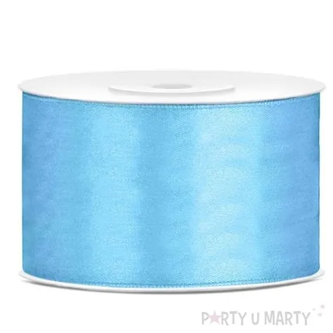 tasiemka satynowa dwustronna blekitna 38 mm 25 m