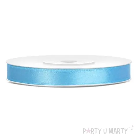 tasiemka satynowa dwustronna blekitna 6 mm 25 m