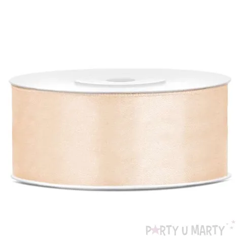 tasiemka satynowa dwustronna kremowa 25 mm 25 m
