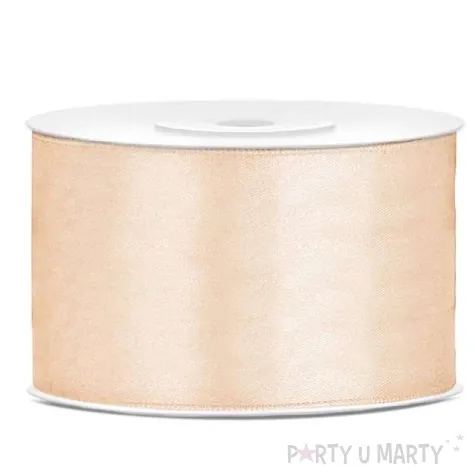 tasiemka satynowa dwustronna kremowa 38 mm 25 m