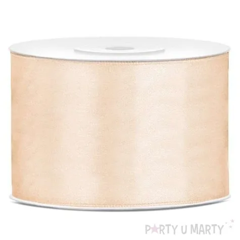 tasiemka satynowa dwustronna kremowa jasna 50 mm 25 m