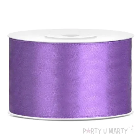 tasiemka satynowa dwustronna liliowa 38 mm 25 m