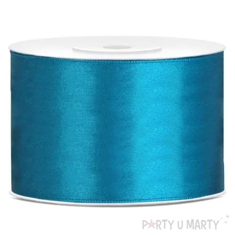 tasiemka satynowa dwustronna turkusowa 50 mm 25 m