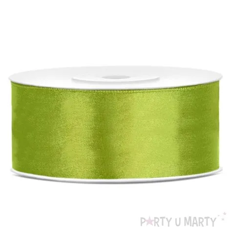 tasiemka satynowa dwustronna zielona jasna 25 mm 25 m
