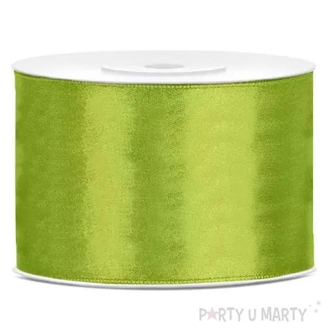 tasiemka satynowa dwustronna zielona jasna 50 mm 25 m