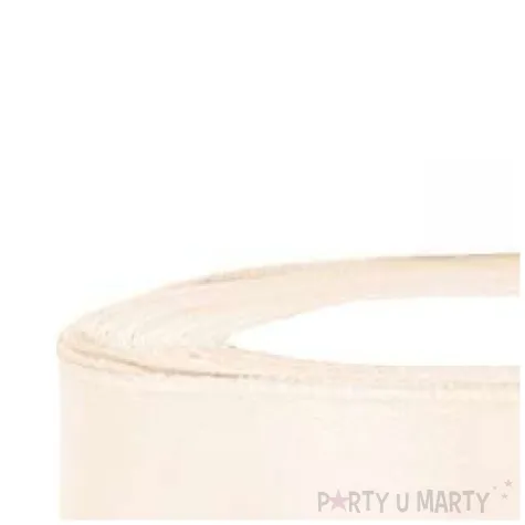 tasiemka satynowa kremowa jasna 12 mm 25 m