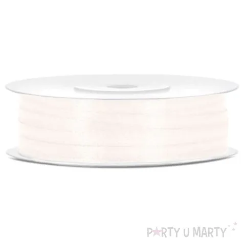 tasiemka satynowa kremowa jasna 3 mm 50 m