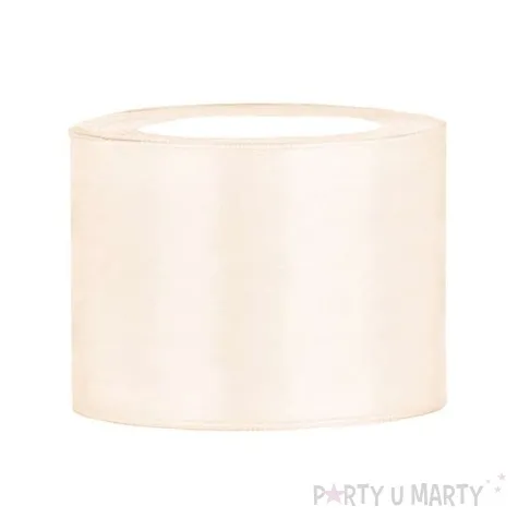 tasiemka satynowa kremowa jasna 50 mm 25 m