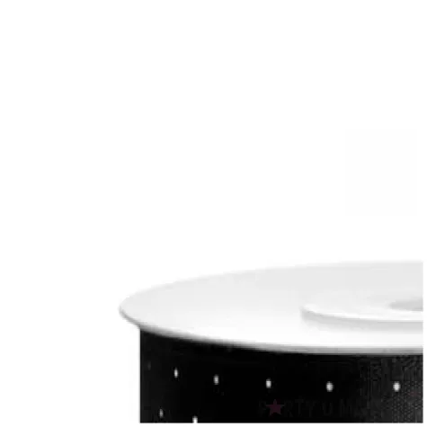 tasiemka satynowa kropki czarna partydeco 25 mm 25 m