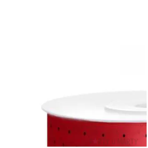 tasiemka satynowa kropki czerwona jasna partydeco 25 mm 25 m