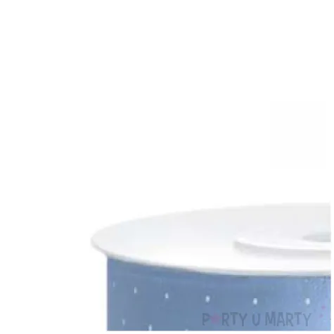 tasiemka satynowa kropki golebia ciemna partydeco 25 mm 25 m