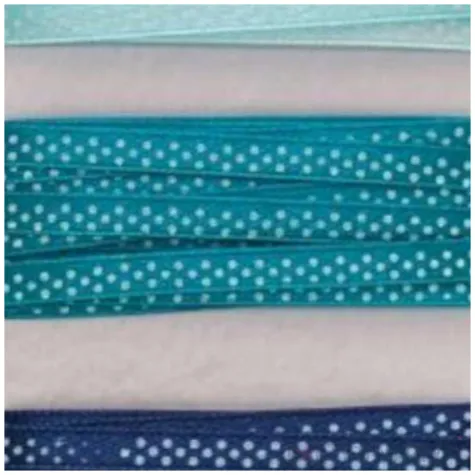 tasiemka satynowa kropki niebiesko granatowa aliga 6 mm 3 m