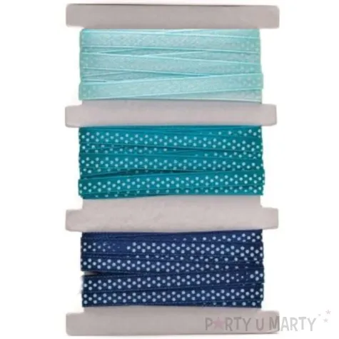 tasiemka satynowa kropki niebiesko granatowa aliga 6 mm 3 m