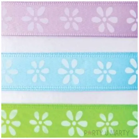 tasiemka satynowa kwiatki mix aliga 15 mm 1 m