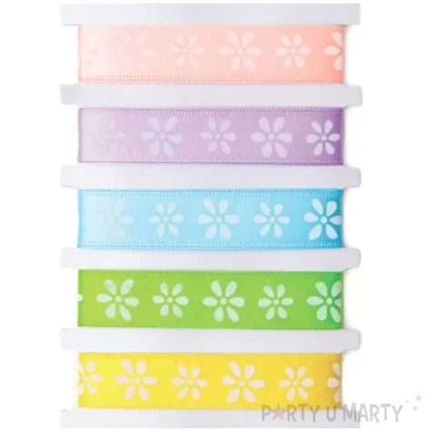 tasiemka satynowa kwiatki mix aliga 15 mm 1 m