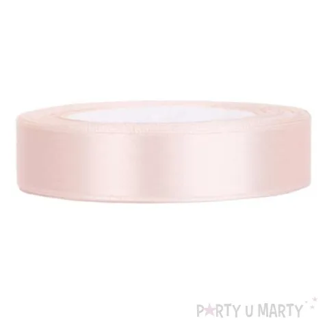 tasiemka satynowa lososiowa jasna 12 mm 25 m