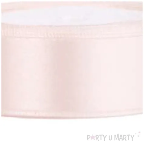 tasiemka satynowa lososiowa jasna 12 mm 25 m