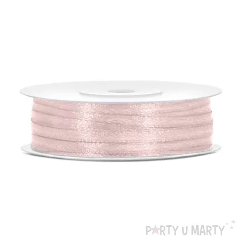 tasiemka satynowa lososiowa jasna 3 mm 50 m