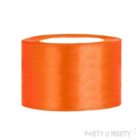 tasiemka satynowa pomaranczowa 38 mm 25 m