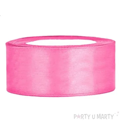tasiemka satynowa rozowa 25 mm 25 m